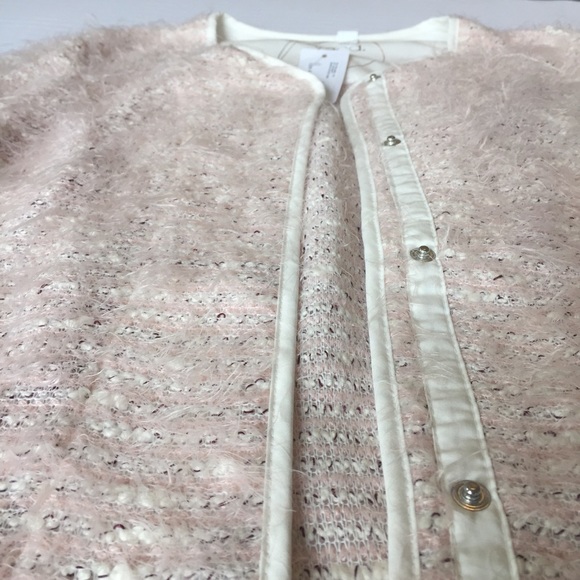 Bianca Fuzzy Light Pink Cardigan Sz 12 NWT - Picture 7 of 8